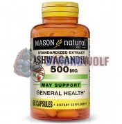 Ashwagandha [Ашваганда] (500 мг x 60 капс), Mason Natural