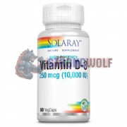 Vitamin D3 [High Potency] (60 шт по 250 мкг: 10. 000 МЕ), Solaray