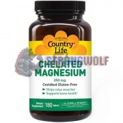 Chelated Magnesium (180 шт), Country Life